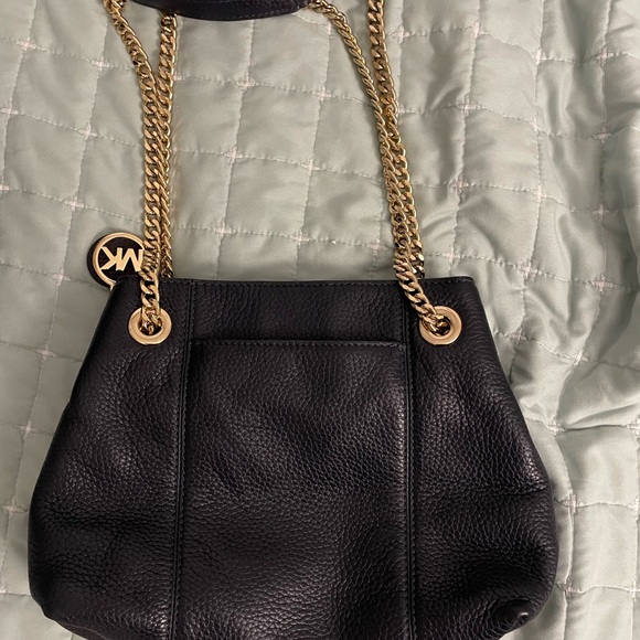 NWOT Michael Kors Gold and Blue Shoulder Bag with Chain Strap - Picture 2 of 3